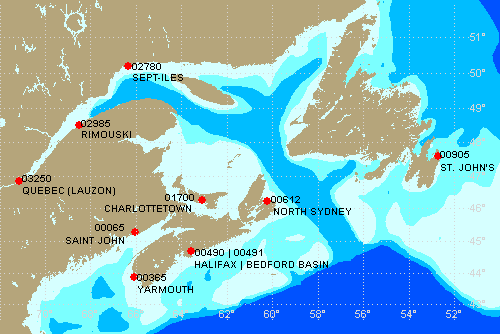 AZMP map of gauges